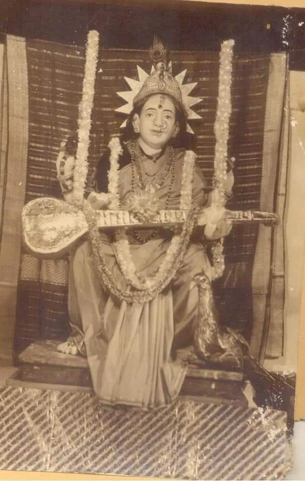 Shree Sharada Mahotsava – Vintage archival photograph of Goddess Sharada